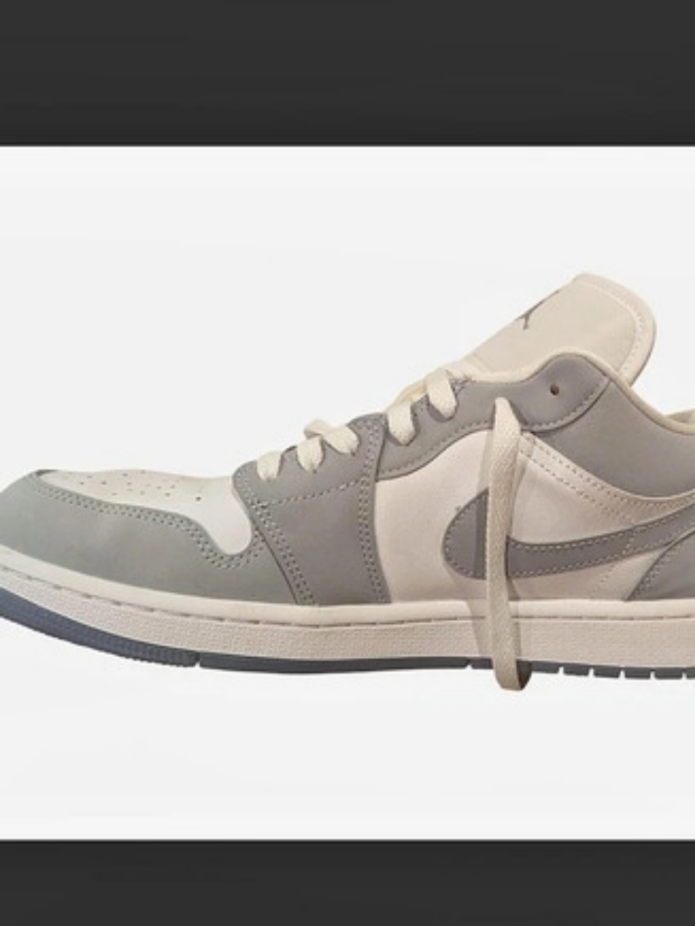 Nike Air Jordan 1 Low Gray & White Sneakers Women's 12
